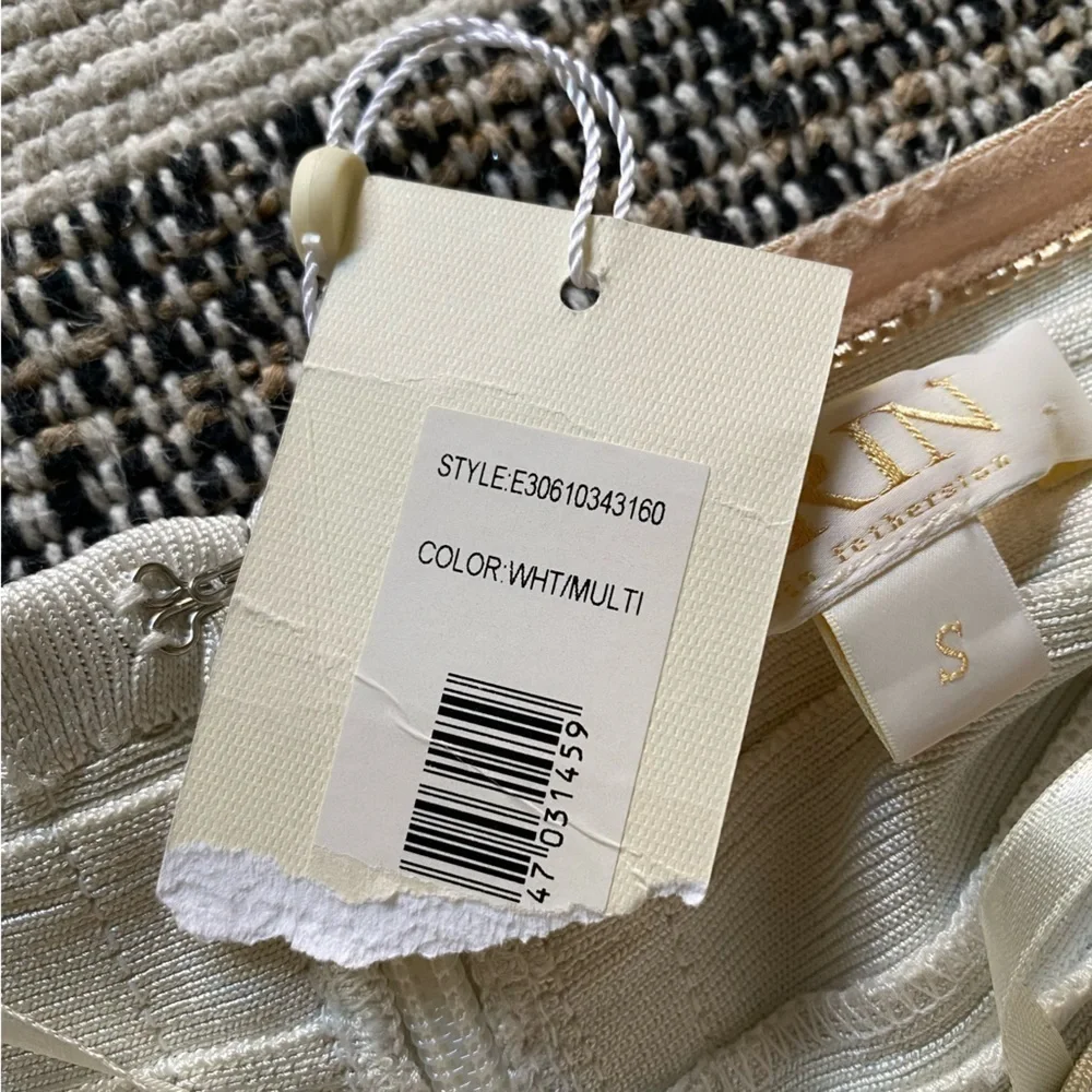 ERIN by Erin Fetherson Cream Gold Strapless Anabel Lurex Dress - Picture 15 of 16